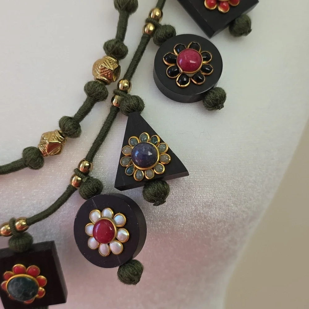 Maya-Bazaar Green, Gold & Multicolor Necklace